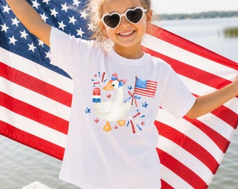 Silly Goose Fourth of July Shirt Funny Sibling Patriotic Sweatshirt Baby Independence Day Tee American Goose Matching 4th of July Tshirt