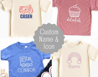 Camisa personalizada para niños con nombre e imagen Camisa para jóvenes y niños pequeños Camiseta personalizada con nombre para niño y niña Camisa personalizada que usted diseña