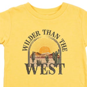 Wilder Than The West Toddler Tee, Cute Kid&#39;s Western Shirt, Baby Cowboy T-Shirt, Adventure Apparel, Gift for Little Explorers Toddler Cowboy