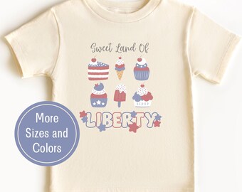 Fourth of July Sweet Land of Liberty Shirt voor familie 4 juli Tshirt voor Independence Day Family Matching Freedom Shirt Amerikaanse lieverd