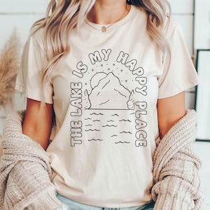 The Lake is My Happy Place Shirt for Lake Lover Tshirt Lake Vibes Shirt for Lake Vacation Lake House Tee for Summer Vacation Camping Shirt