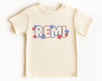 Personalisiertes 4. Juli-Namensshirt für Babys, Kleinkinder, Jugendliche, personalisiertes T-Shirt mit Namen, 4. Juli, personalisiertes Shirt, Amerika-Namens-T-Shirt