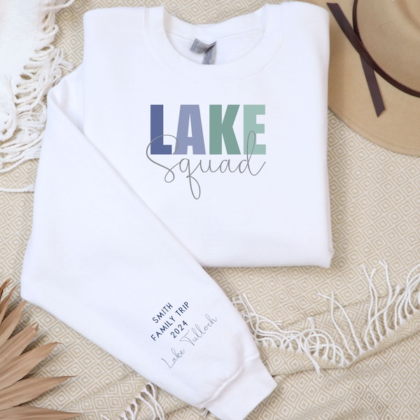 Custom Lake Sweatshirt for Lake Vacation Crewneck Sweatshirt Personalized Lake Name Sweatshirt with Family Name Matching Lake Sweatshirts