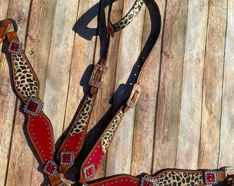 Red Cheetah Cob Size Tack Set