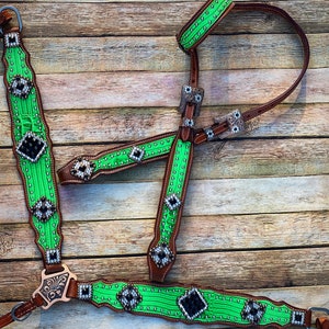 Lime Green Cob Size Tack Set