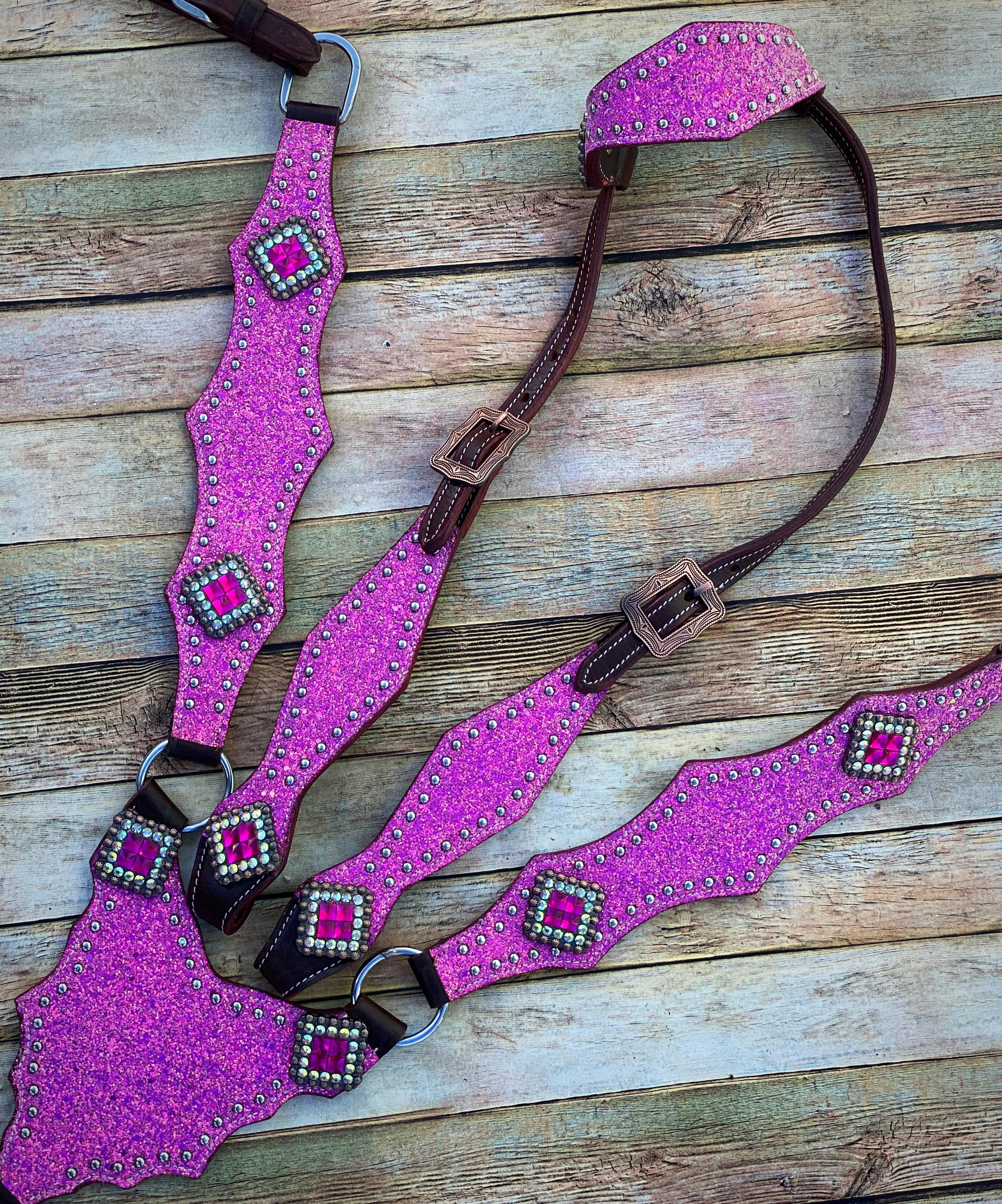 Boucles d'oreilles en cuir marron western avec conchos et