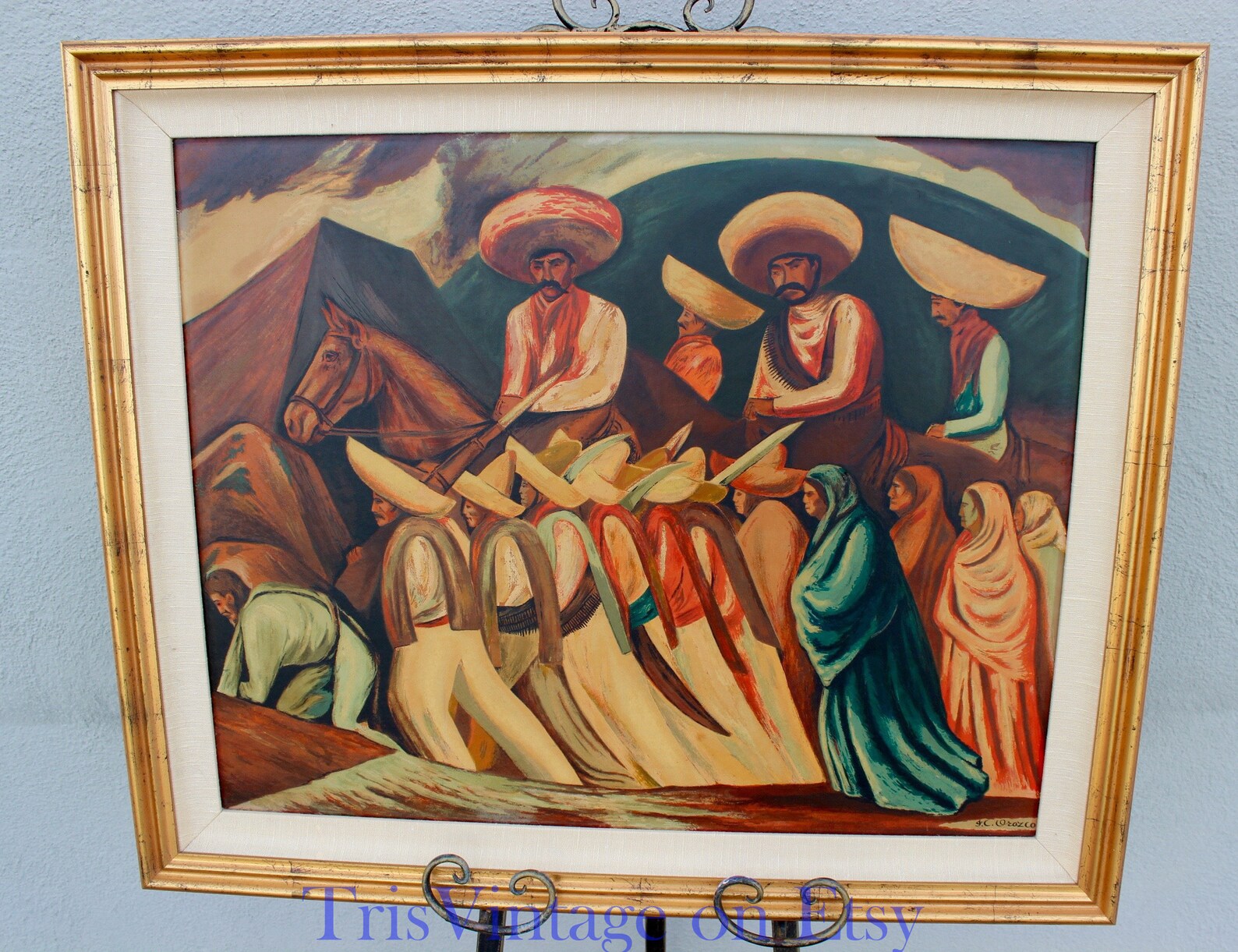 J. C. Orozco Zapatistas Marching Pyroxylin Print Jose - Etsy