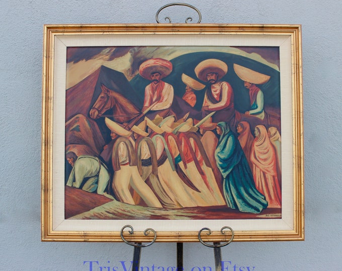 J. C. Orozco Zapatistas Marching Pyroxylin Print ~ Jose Clemente Orozco