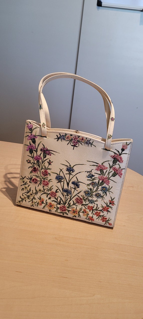 Cute Satin Hand Painted Vintage Purse