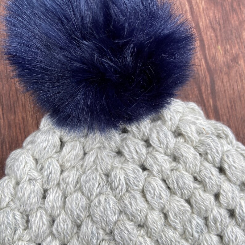 Baby Boy Hat Photo Prop Ready to Ship Baby Girl Hat Crochet Baby Hat Baby Hat Blue Pompom Beanie Size 0-3 months Gender Neutral