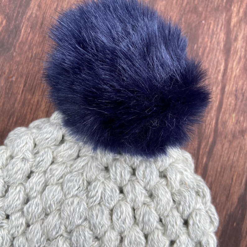 Baby Boy Hat Photo Prop Ready to Ship Baby Girl Hat Crochet Baby Hat Baby Hat Blue Pompom Beanie Size 0-3 months Gender Neutral