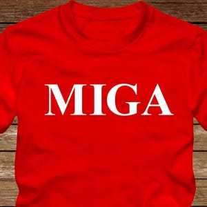 MIGA - Camiseta roja - ENVÍO GRATIS - Camisetas Bella Canvas de algodón hilado en anillo, hechas en EE. UU. - Tallas para hombre, mujer y jóvenes - ¡Hagamos que Irán vuelva a ser grande! - Maga