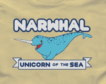 NARWHAL Unicorn of the Sea - funny Narwhal Tshirt T-Shirt Adult sizes S-3Xl many colors --368