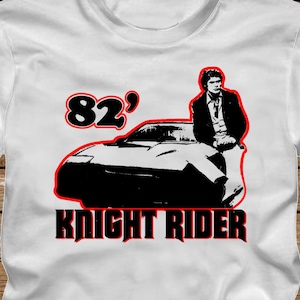 82&#39; KNIGHT RIDER- T-Shirt - fun 80s Tshirt Adult sizes S-3Xl many colors Michael Kitt David Hasselhoff 1982 pontiac trans am -409