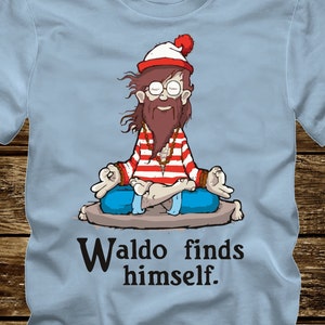 WALDO FINDS HIMSELF - Funny T-Shirt Adult sizes S-3Xl many colors  where&#39;s wheres waldo india - 408