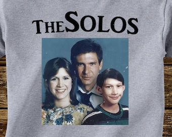 THE SOLOS Family Portrait T-Shirt -adult sizes -Many Color Options- Han Solo Princess Leia Kylo Ren harrison ford adam driver carrie fischer