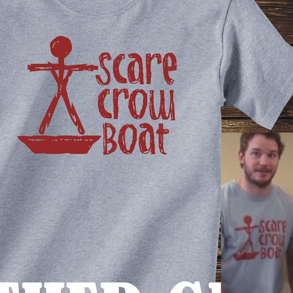 ON SALE - Scarecrow Boat Band Tshirt from Parks and Recreation scare crow boat mouse rat- Adult sizes - fun Tv Chris Pratt Andy Dwyer