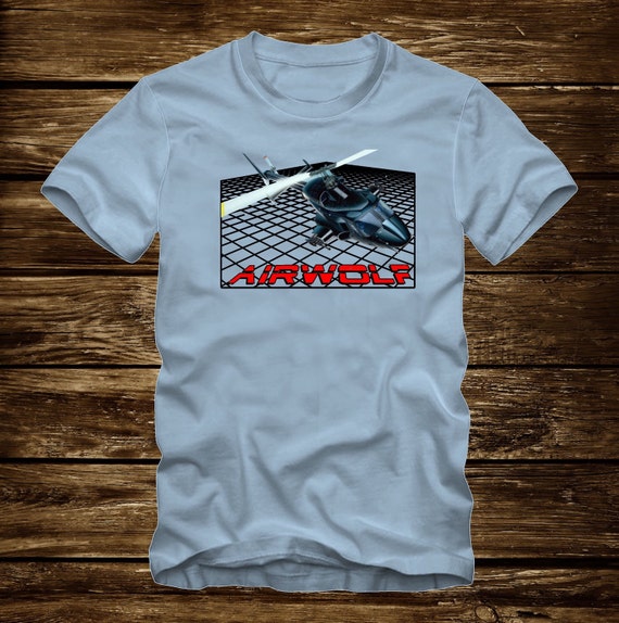 AIRWOLF ヘリコプター - 面白い Tシャツ Tシャツ 大人サイズ S-3XL 多