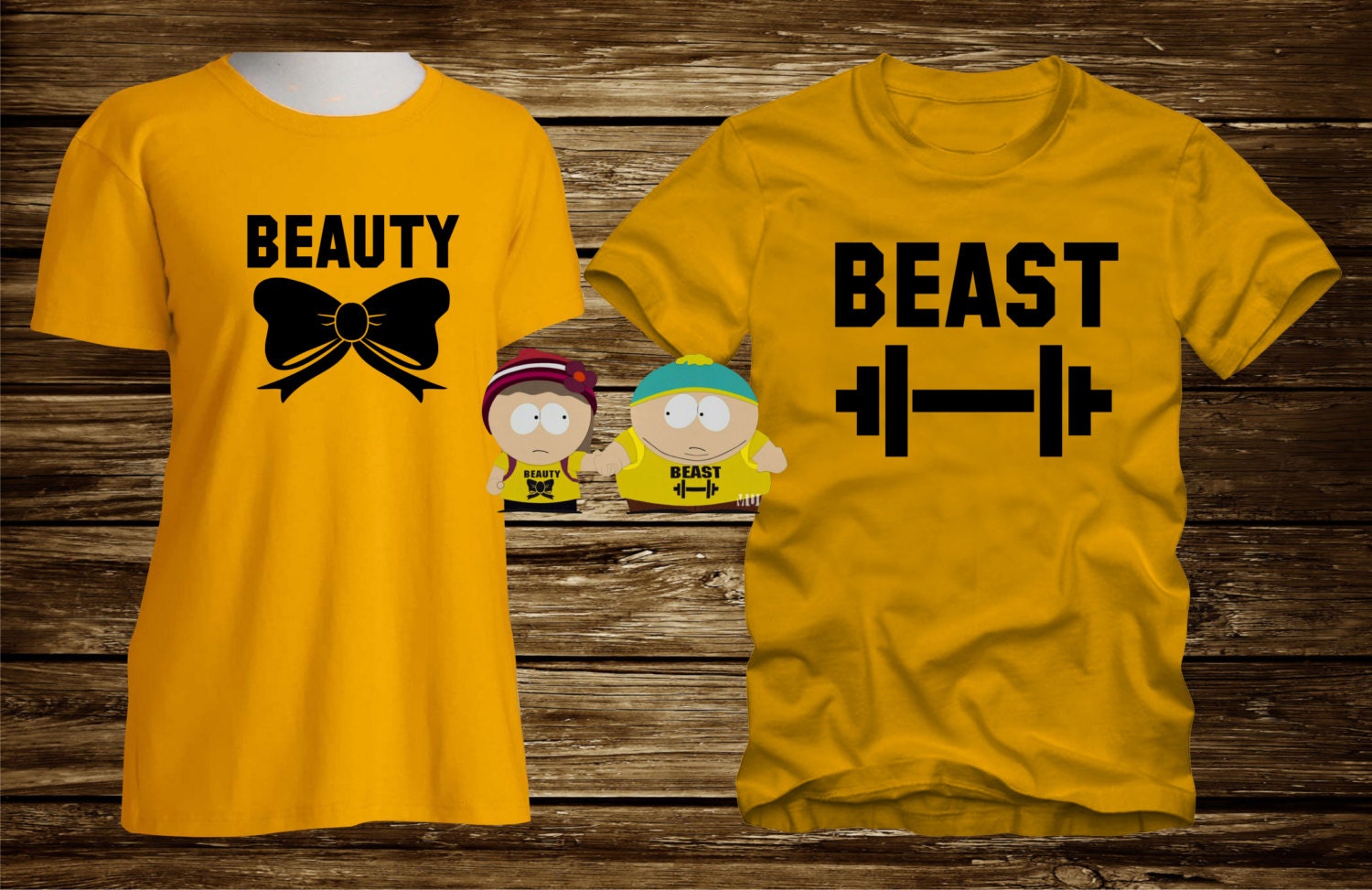 Matching T-shirts BEAUTY / BEAST men's and Women's Sizes Available