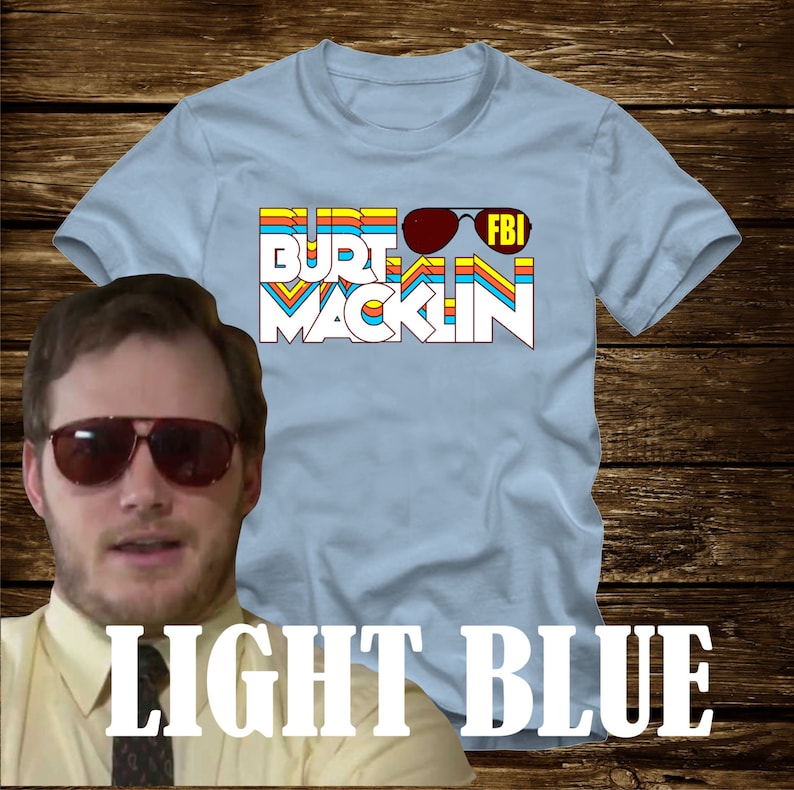 On Sale - BURT MACKLIN FBI retro T-shirt from Parks and Recreation- Adult.....