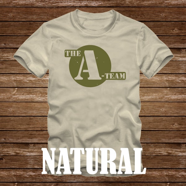 A-TEAM circle logo T-Shirt - Adult sizes - fun 80s Tv - mr T ba baracus run Gmc hannibal face mad murdock - 434
