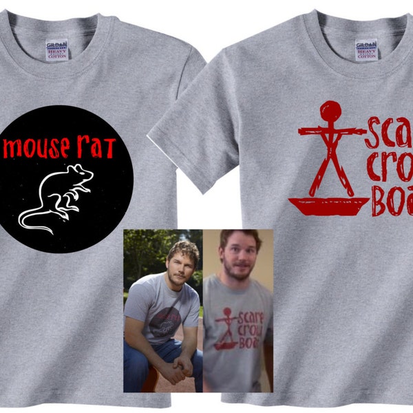 2 SHIRTS -On SALE - Scarecrow Boat and Mouse Rat Band T-shirts - from Parks and Recreation scare crow boat mouse rat- Adult sizes -