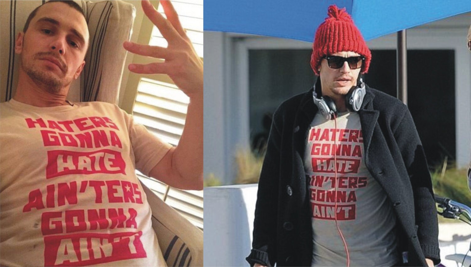 T-shirt Interview Movie – Haters Gonna Hate – Citation – Bleu – Taille S – Alstyle