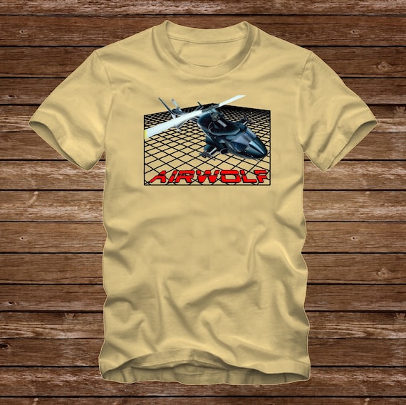 AIRWOLF ヘリコプター - 面白い Tシャツ Tシャツ 大人サイズ S-3XL 多