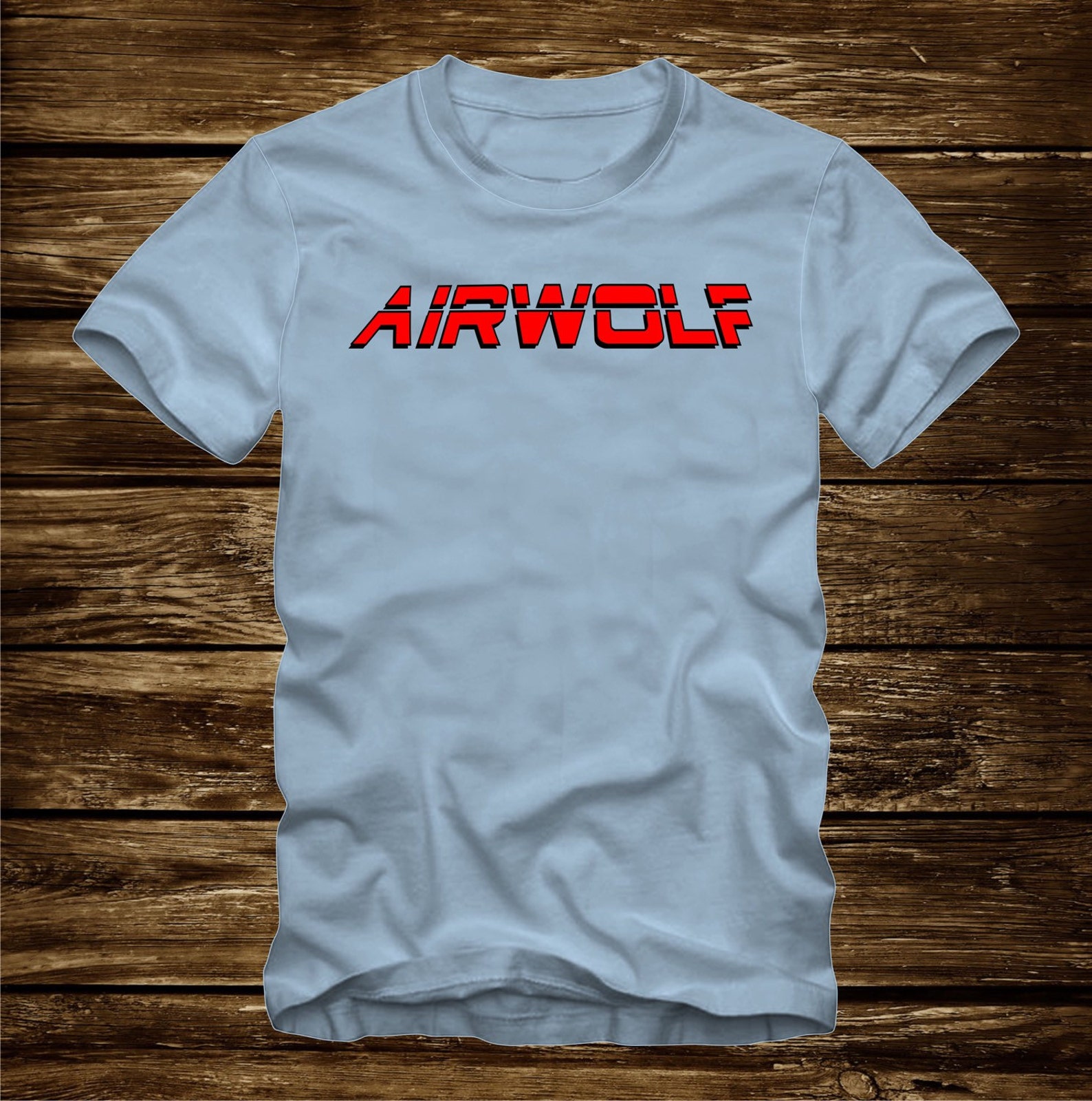 T-shirt Homme Airwolf (série TV) - Noir, Coton, Manches Courtes - Tailles S à 5XL