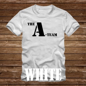 THE A-TEAM Stencil Tshirt - Adult sizes - fun 80s Tv - mr T ba baracus hannibal face mad murdock - 431
