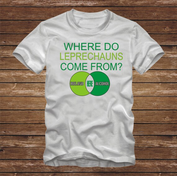 where do leprechauns come from t shirt adult sizes venn etsy venn diagram tshirt