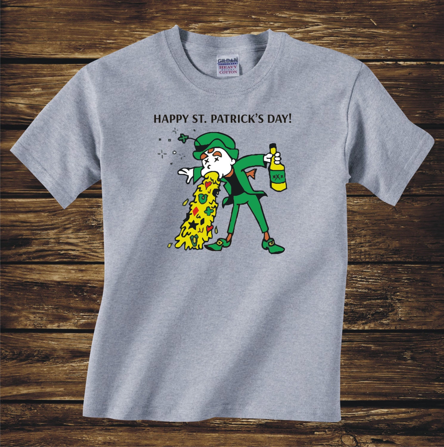 Funny St. Patrick's Day T-Shirt For Men – Happy St. Patrick's Day Irish Leprechaun Design (Multiple Sizes)