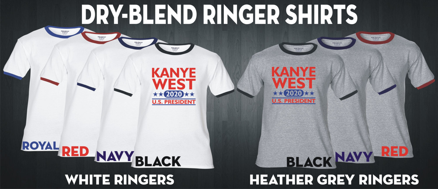 KANYE WEST 2020 US President - Camiseta Premium - Muchas opciones de color  - Timbres / Algodón / Mezclas / Camisetas sin mangas - Etsy México, image size:1500x647