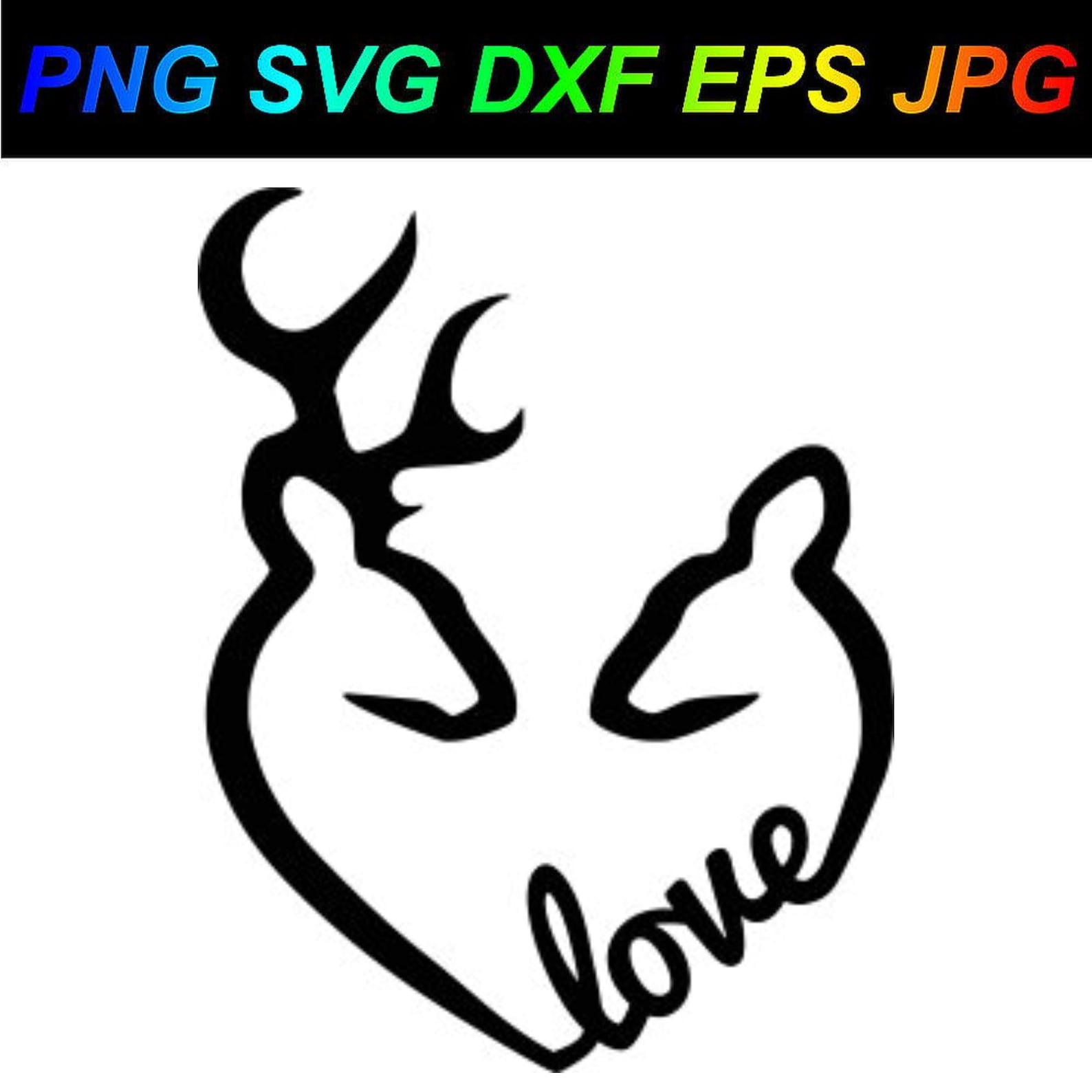 Deer Love PNG SVG DXF Eps Jpg Cricut Silhouette Etsy
