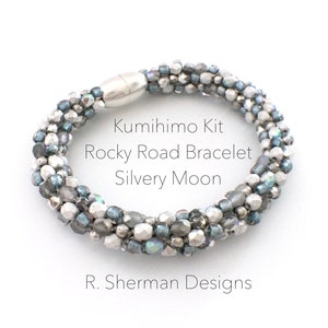 Kit - Kumihimo Rocky Road Bracelet, Silvery Moon