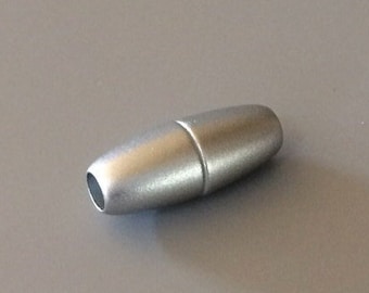 Small Acrylic Magnetic Clasp, Matte Chrome, 8.5x22mm, 4.3mm ID