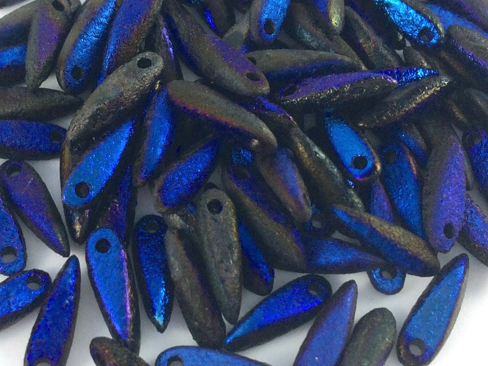 3x11mm Dagger Beads Etched Jet Azuro 50 pieces Etsy