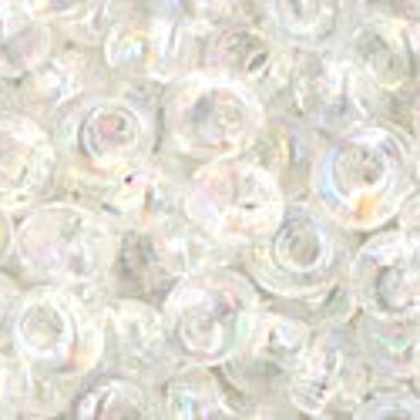 Toho 3mm Magatama Beads, Transparent Crystal Rainbow, Toho 161, 10 or 20 grams, Crystal AB