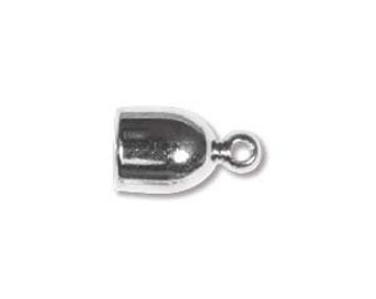 4mm Bullet End Caps, Silver Plated, 4mm ID Cord End