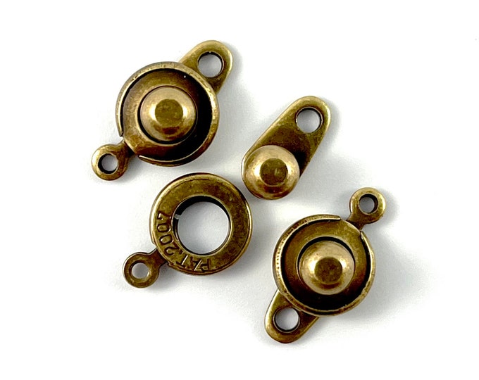 8mm Ball and Socket Clasp Antique Brass 5 Clasp Sets Aka Etsy