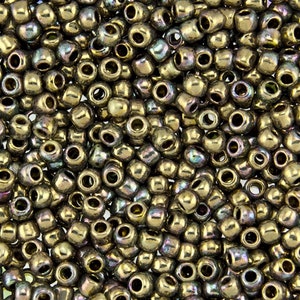 6/0 Toho Seed Beads, Y864, Hybrid Oxidized Bronze Clay, 25 Grams Japanese Seed Beads, Size 6 Beads