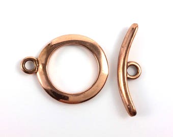 21mm Copper Plain Toggle Clasp