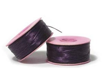 Dark Purple Nymo D Beading Thread, One (1) 64 Yard Bobbin, Size D, 0.30mm, Nylon Thread