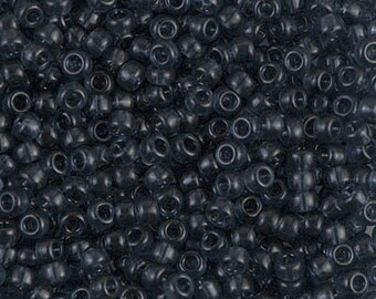 Transparent Montana Blue 8/0 Seed Beads, Miyuki 2411, 25 grams Dark Blue Japanese Seed Beads