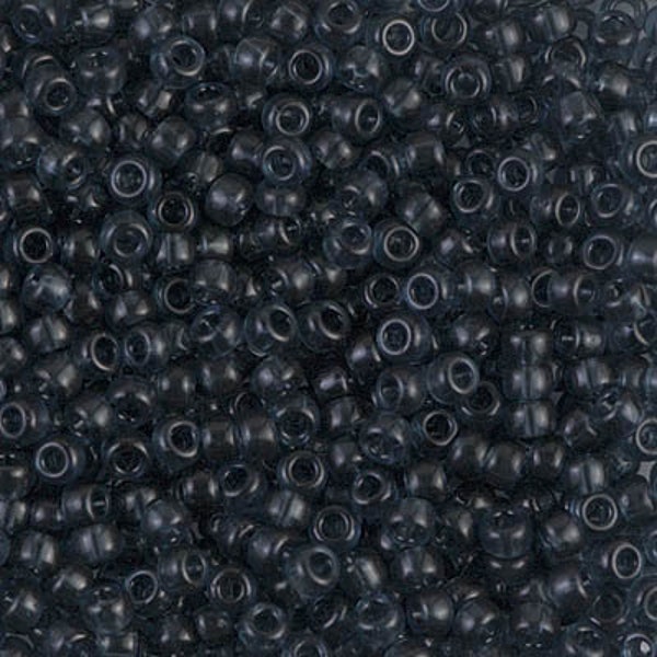 Transparent Montana Blue 8/0 Seed Beads, Miyuki 2411, 25 grams Dark Blue Japanese Seed Beads