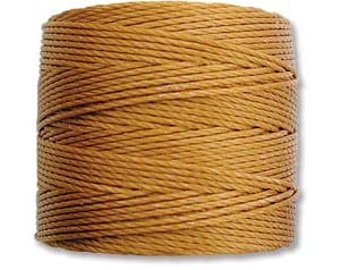 Gold S-Lon Bead Cord, Tex-210, Superlon, #18, Kumihimo, Knotting, Stringing, Macrame Cord