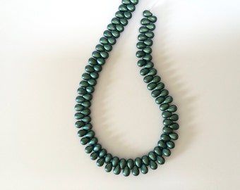 4x6mm Teardrop Beads, Polychrome Aqua Teal, Choose 50 or 100 Beads