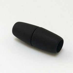 Matte Black Medium Acrylic Magnetic Clasp, 10x26mm, 6.25mm ID