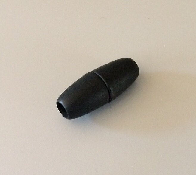 Small Acrylic Magnetic Clasps, Matte Black, 8.5x22mm, 4.3mm ID