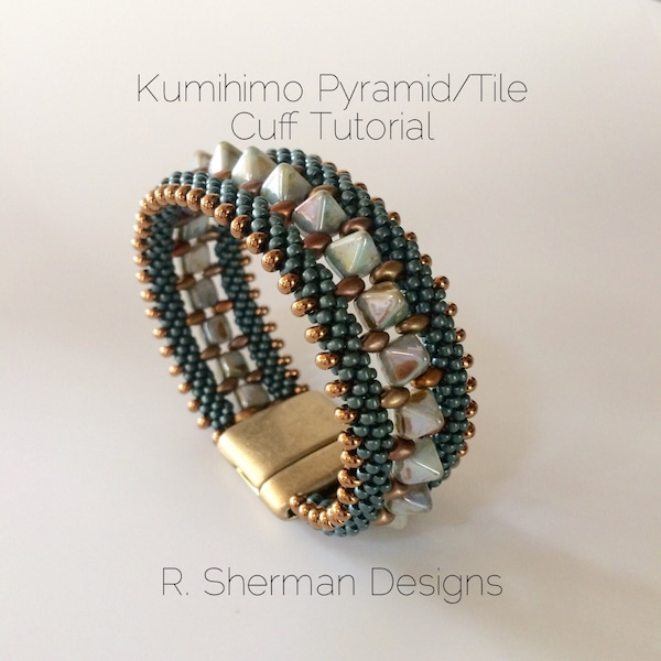 PDF TUTORIALS - Kumihimo Pyramid/Tile Cuff Bracelets